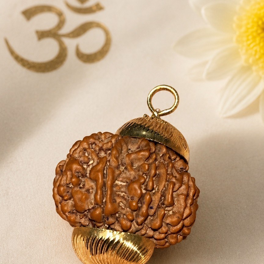 7 Mukhi Rudraksha Gold Pendant (18mm-25mm) Photo Option